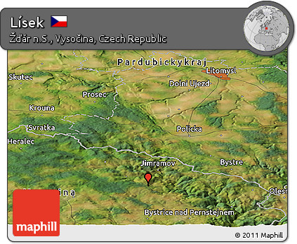 Satellite Panoramic Map of Lísek