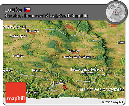 Satellite Panoramic Map of Louka