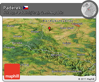 Satellite Panoramic Map of Paděrek