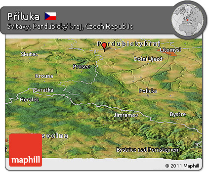 Satellite Panoramic Map of Příluka