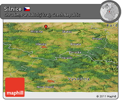 Satellite Panoramic Map of Silnice