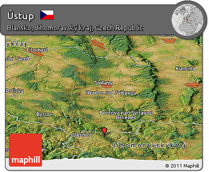 Satellite Panoramic Map of Ústup