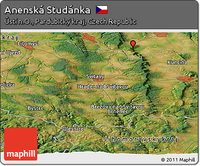 Satellite Panoramic Map of Anenská Studánka