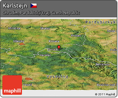 Satellite Panoramic Map of Karlštejn
