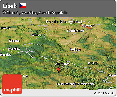 Satellite Panoramic Map of Lísek