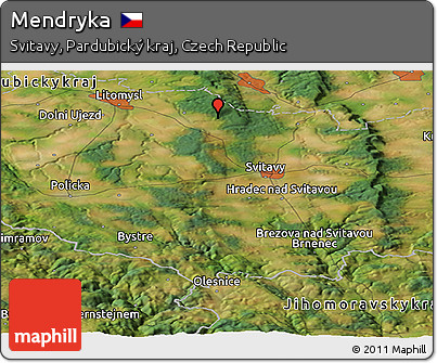 Satellite Panoramic Map of Mendryka