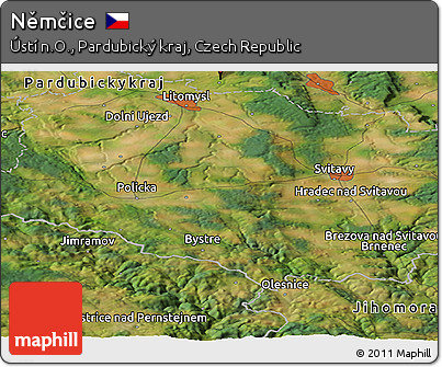Satellite Panoramic Map of Němčice