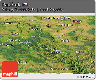 Satellite Panoramic Map of Paděrek
