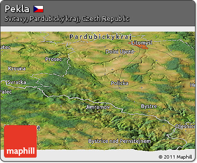 Satellite Panoramic Map of Pekla