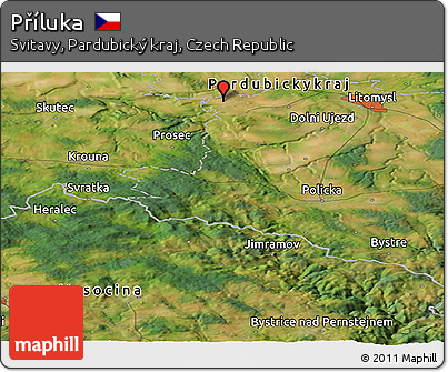 Satellite Panoramic Map of Příluka