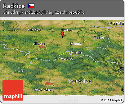 Satellite Panoramic Map of Radčice