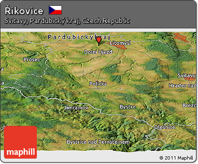 Satellite Panoramic Map of Řikovice
