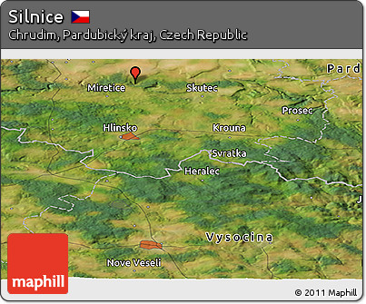 Satellite Panoramic Map of Silnice