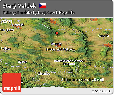 Satellite Panoramic Map of Starý Valdek