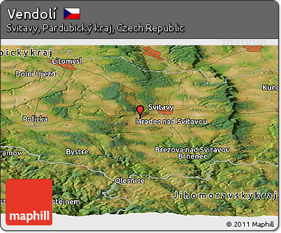 Satellite Panoramic Map of Vendolí