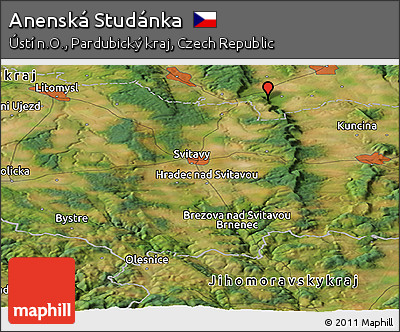 Satellite Panoramic Map of Anenská Studánka