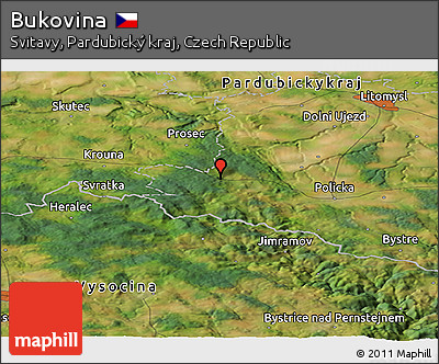Satellite Panoramic Map of Bukovina