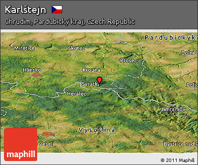 Satellite Panoramic Map of Karlštejn