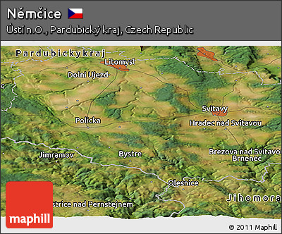 Satellite Panoramic Map of Němčice