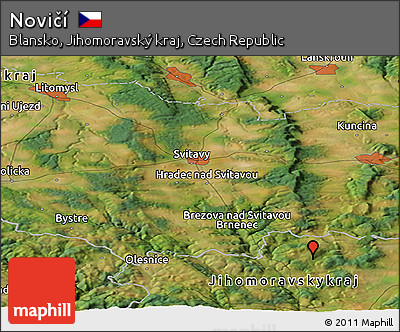 Satellite Panoramic Map of Novičí
