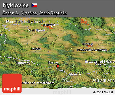 Satellite Panoramic Map of Nyklovice