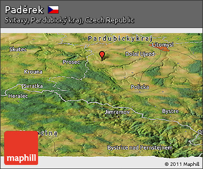 Satellite Panoramic Map of Paděrek