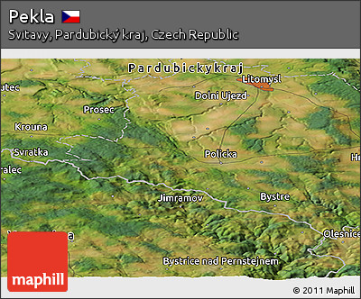 Satellite Panoramic Map of Pekla