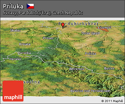 Satellite Panoramic Map of Příluka