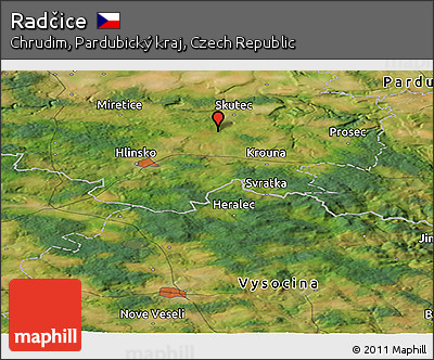 Satellite Panoramic Map of Radčice