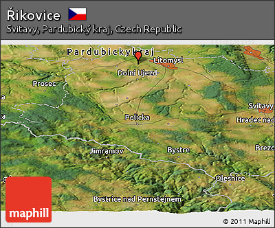 Satellite Panoramic Map of Řikovice