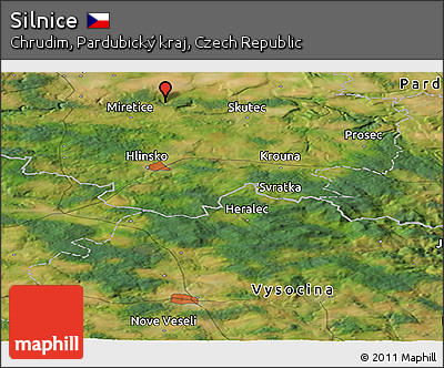 Satellite Panoramic Map of Silnice