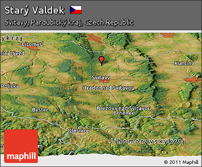 Satellite Panoramic Map of Starý Valdek
