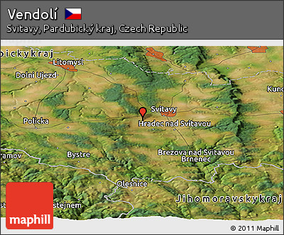 Satellite Panoramic Map of Vendolí