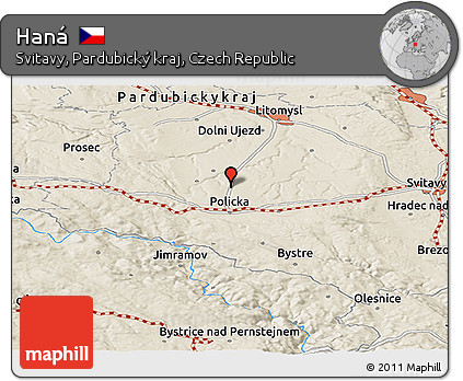 Shaded Relief Panoramic Map of Haná