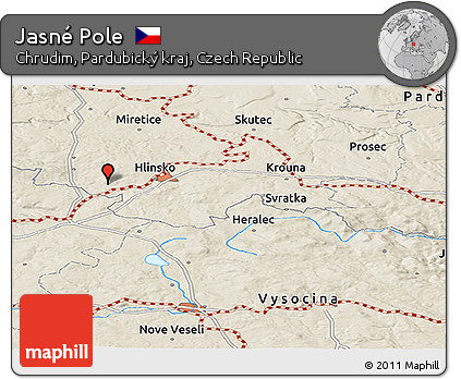 Shaded Relief Panoramic Map of Jasné Pole