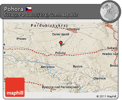 Shaded Relief Panoramic Map of Pohora