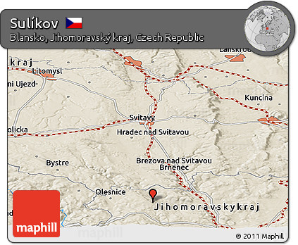 Shaded Relief Panoramic Map of Sulíkov