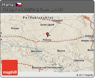 Shaded Relief Panoramic Map of Haná