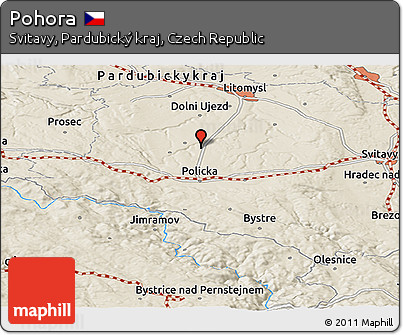 Shaded Relief Panoramic Map of Pohora