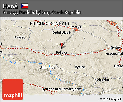 Shaded Relief Panoramic Map of Haná