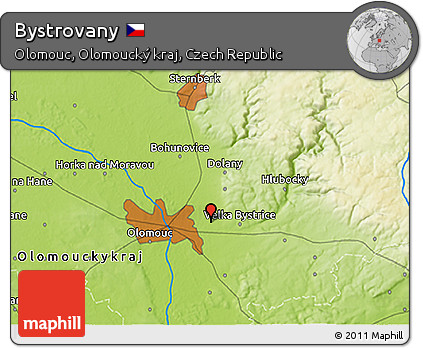 Physical 3D Map of Bystrovany