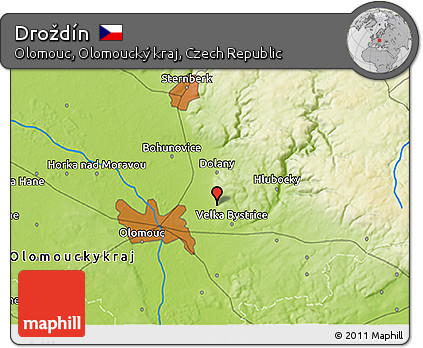 Physical 3D Map of Droždín