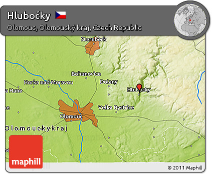 Physical 3D Map of Hlubočky