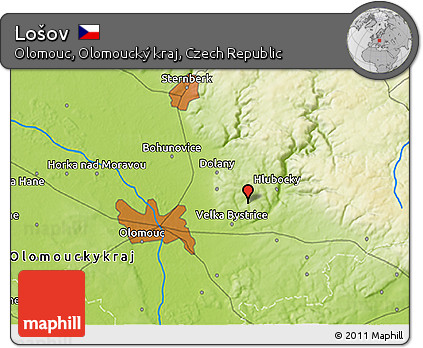 Physical 3D Map of Lošov