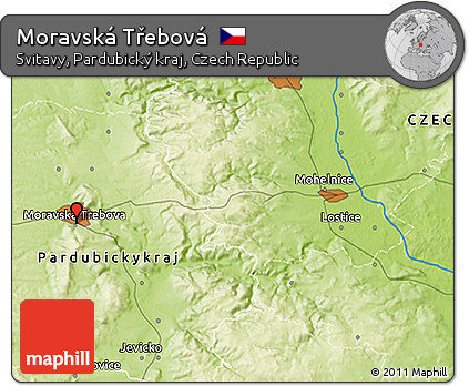 Physical 3D Map of Moravská Třebová