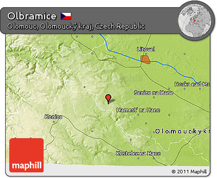 Physical 3D Map of Olbramice