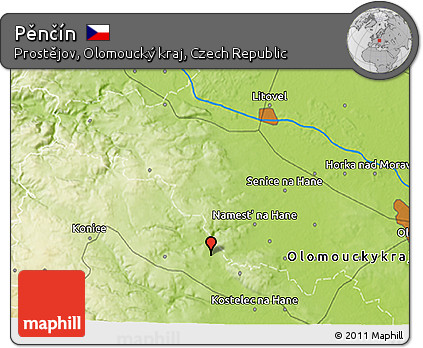 Physical 3D Map of Pěnčín