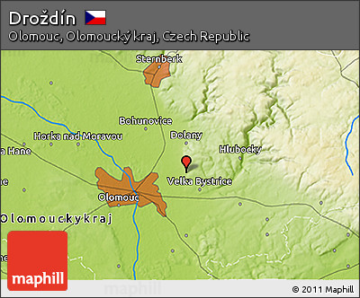 Physical 3D Map of Droždín