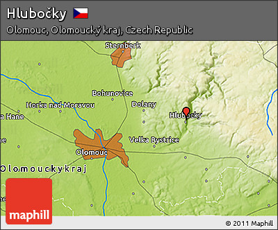 Physical 3D Map of Hlubočky