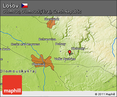 Physical 3D Map of Lošov